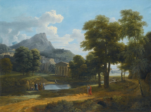 Digital Print - AMountainous Landscape, With A ViewOfPheneos And The Temple OfMinerva Caphyes by Jean-Victor Bertin