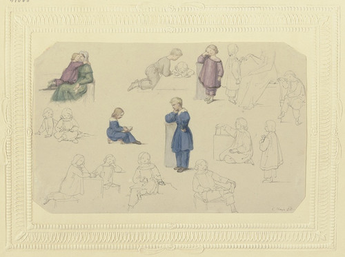Digital Print - Study sheet; Children by Marie Ellenrieder