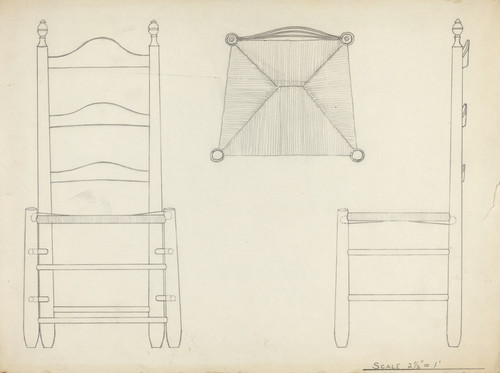 Digital Print - Study for Drawing of Chair by American 20th Century