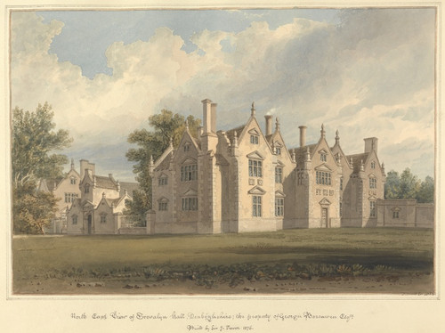Digital Print - North East View of Trevalyn Hall, Denbighshire: the property of George Boscawen Esqre. Built by Sir G. Trevor 1576 by John Buckler