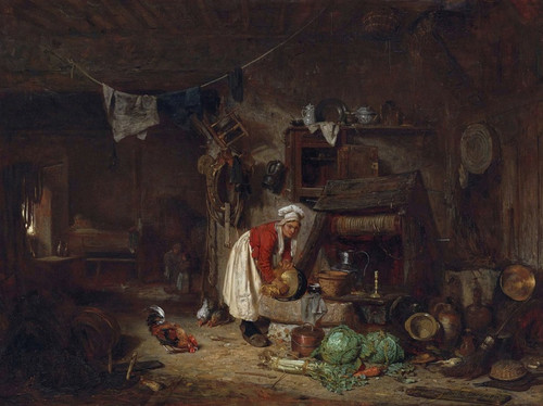 Digital Print - Intrior De Ferme Dans Le Berry by Jules Dupr