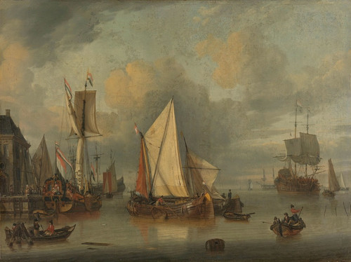 Digital Print - A Calm (Ships in the Harbor by Calm Weather) by Jan Claesz. Rietschoof