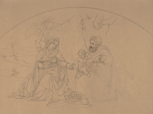 Digital Print - Rest During the Flight into Egypt by Philipp Veit