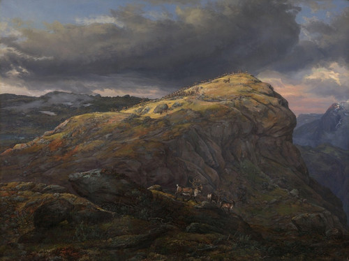 Digital Print - Stugunset at Filefjell by Johan Christian Dahl