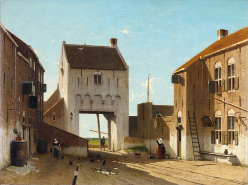 Digital Print - A Town Gate in Leerdam by Jan Weissenbruch