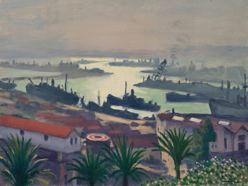 Digital Print - Alger, temps sombre sur le port de l'Agha by Albert Marquet
