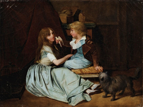 Digital Print - The Cherished Dove by Louis Lopold Boilly