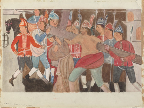 Digital Print - Station of the Cross No. 2 - The Cross is Laid on Jesus by William Herbert