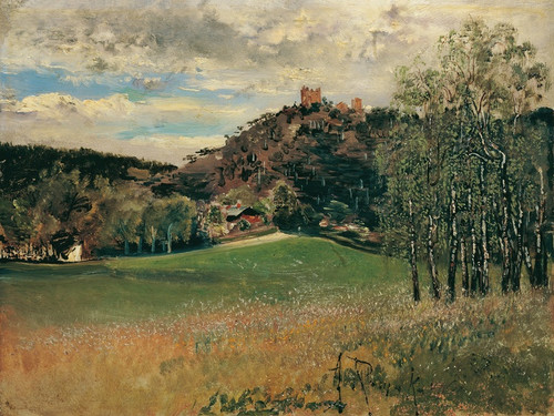 Digital Print - Die Meiereiwiese in der Vorderbrhl mit der Ruine Mdling by Anton Romako