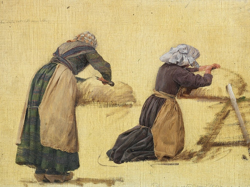 Digital Print - To kvinder klipper fr. Studie by Joakim Skovgaard