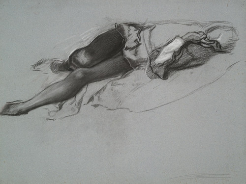 Digital Print - Study for the reclining figure of Hamlet, from The Play Scene, Hamlet, act 3, scene2 by Edwin Austin Abbey