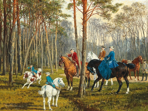Digital Print - A Family On Horseback by Jan Van Chelminski Digital Print - A Family On Horseback by Jan Van Chelminski