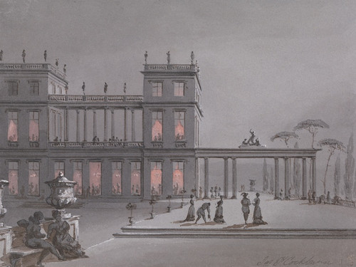 Digital Print - An Italian Fete; Figures on Terrace of a Palazzo by James Pattison Cockburn