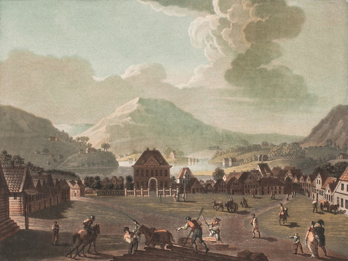 Digital Print - Vue d'une Place dans la ville de Bergen by Georg Haas