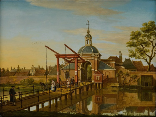 Digital Print - Leiden, a view of Koepoort, seen from the road to Zoeterwoude by Paulus Constantijn la Fargue