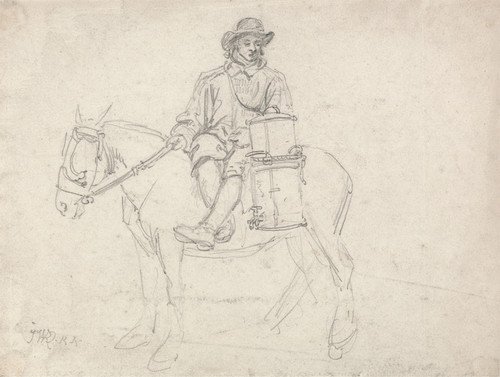 Digital Print - A Farmhand Riding Side-saddle, Carrying an Urn by James Ward