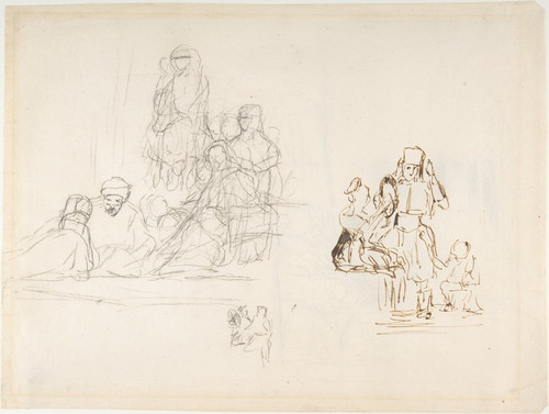Digital Print - Studies of Two Groups of Turkish Figures by Sir David Wilkie