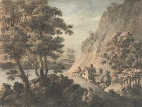Digital Print - Landscape with River and Figures by James Adam