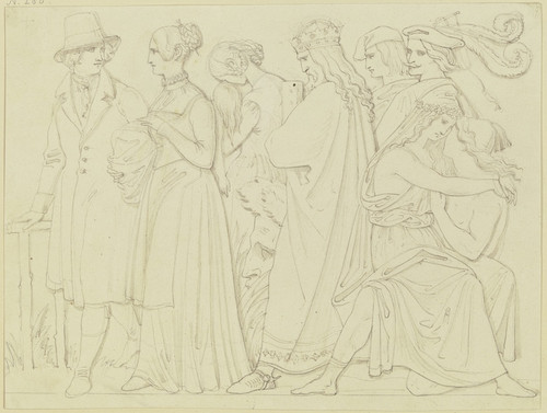 Digital Print - Erster Entwurf zu den vier Reliefs am Goethe-Monument by Ludwig Michael Schwanthaler