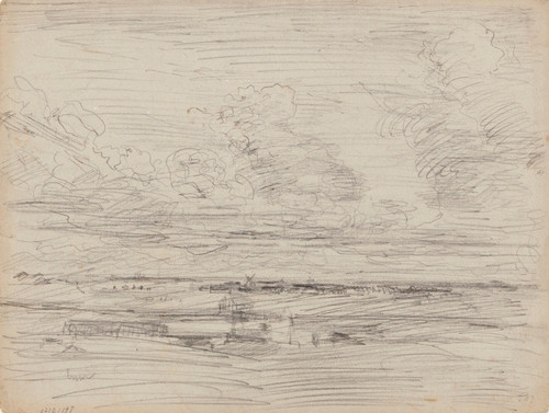 Digital Print - Landscape with Mills and Low Clouds by James Ensor
