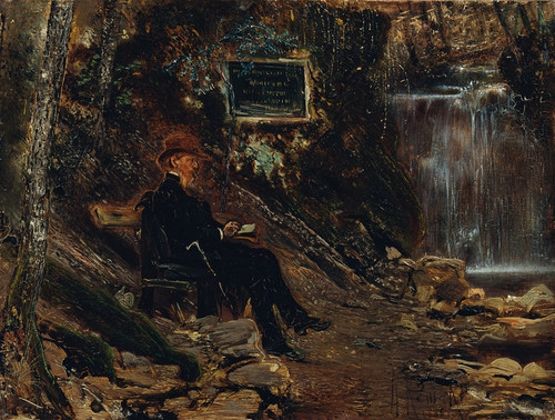 Digital Print - Der Schriftsteller Hermann Rollett am Wasserfall by Anton Romako