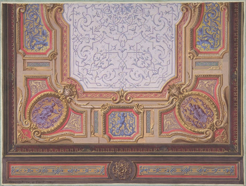 Digital Print - Design for Ceiling of Grand Salon, Htel Hope by Jules-Edmond-Charles Lachaise