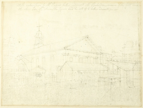Digital Print - Study for Covent Garden Market, Westminster Election, from Microcosm of London by Augustus Charles Pugin