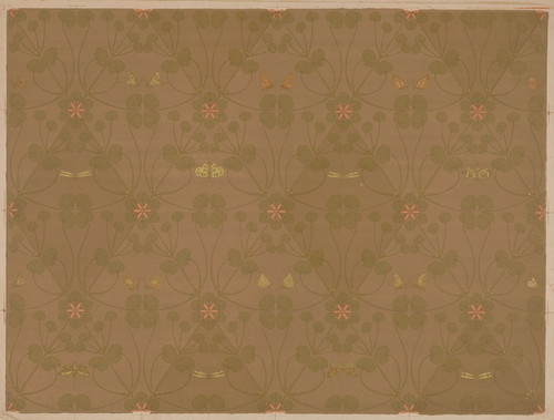 Digital Print - Behangpapier met kleine bladeren, vlinders en libellen by Theo Nieuwenhuis