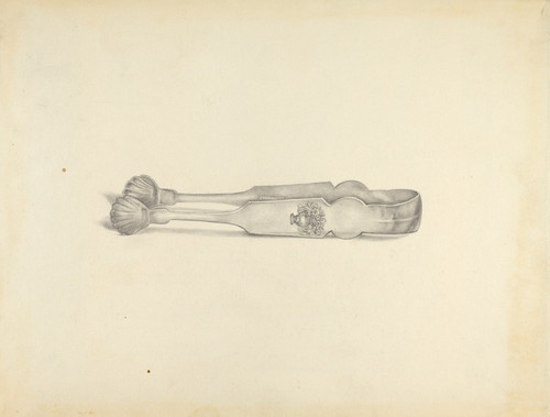 Digital Print - Silver Sugar Tongs by American 20th Century