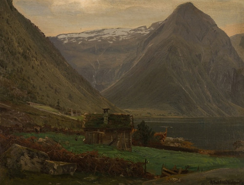 Digital Print - Fra sefjord, Balestrand by Amaldus Nielsen