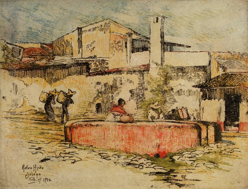 Digital Print - The Pink Fountain At Jalapa by Helen Hyde