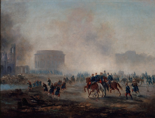 Digital Print - La Rotonde de la Villette cerne par les troupes versaillaises by Gustave Boulanger