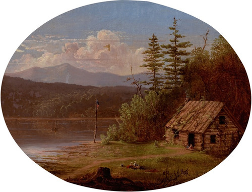 Digital Print - Cabin by a River by American School