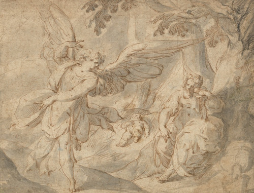 Digital Print - Hagar and the angel by Hans Speckaert