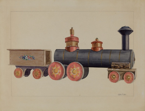 Digital Print - Toy Locomotive by John Fisk