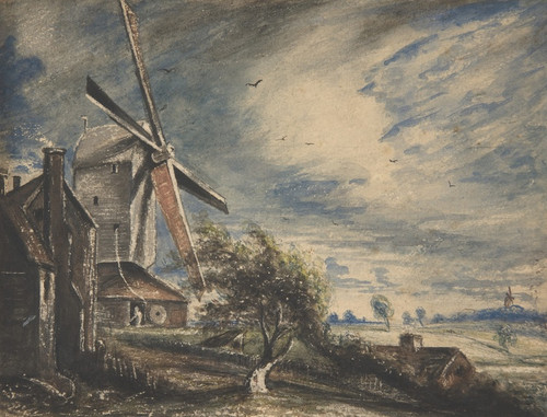 Digital Print - A Mill Near Colchester by John Constable