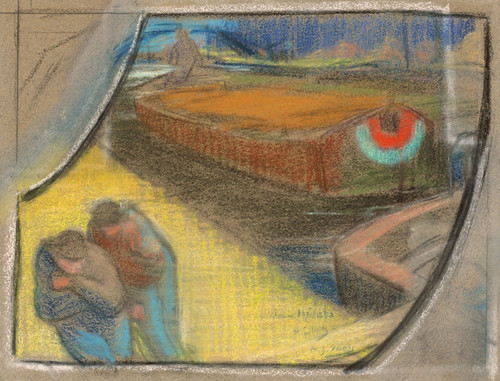 Digital Print - Men Towing a Barge (Study for Boubourouche) by Henri-Gabriel Ibels