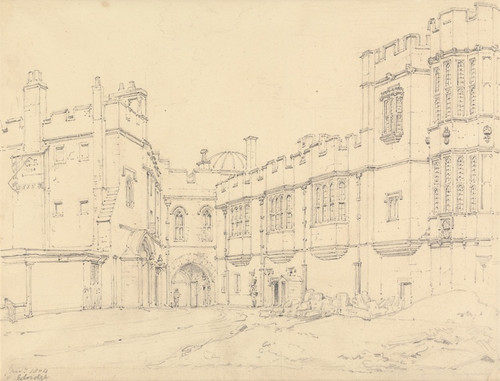 Digital Print - Queen Elizabeth's Gallery and Black Prince's Gate, Windsor by Henry Edridge