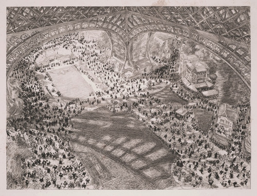 Digital Print - Vue prise de la passerelle des cuisines de la Tour Eiffel by Charles Paul Renouard