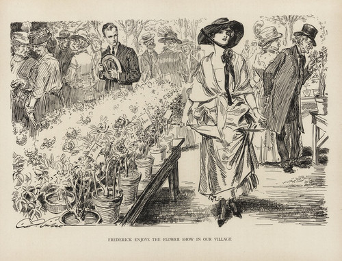 Digital Print - Frederick enjoys the flower show in our village by Charles Dana Gibson