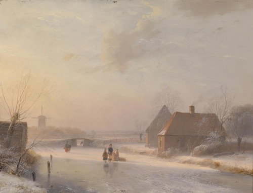 Digital Print - Hollndische Winterlandschaft by Andreas Schelfhout