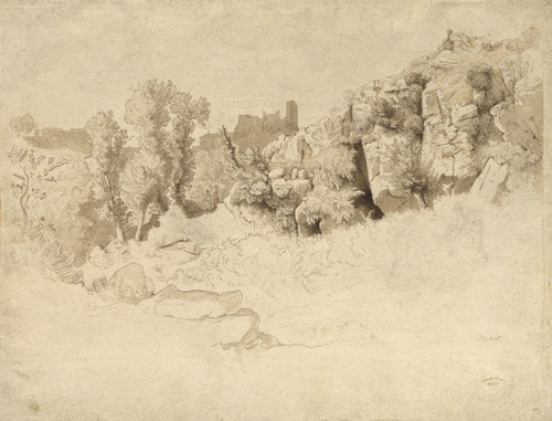 Digital Print - Rock Formations near Olevano by Heinrich Dreber