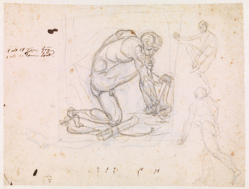 Digital Print - Studie til Den srede Filoktet, samt et par andre studier af ngne mandsfigurer by Nicolai Abildgaard