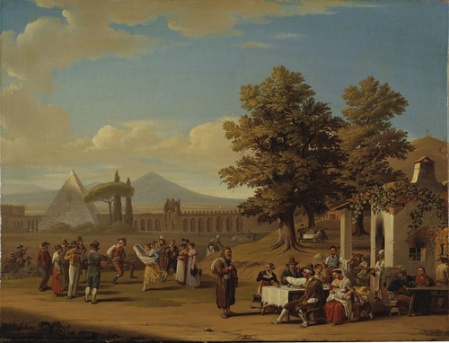 Digital Print - Italian Harvest Festival at Monte Testaccio near Rome by Hjalmar Mrner Digital Print - Italian Harvest Festival at Monte Testaccio near Rome by Hjalmar Mrner