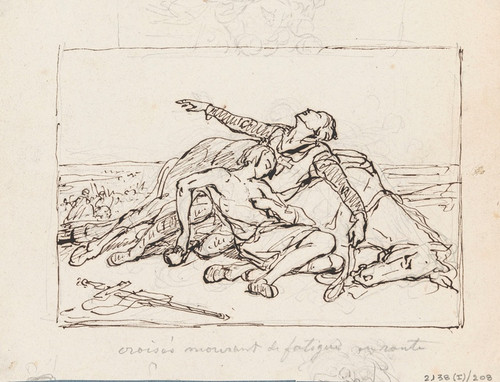 Digital Print - Crusaders Dying of Fatigue on their Journey by Nicaise De Keyser
