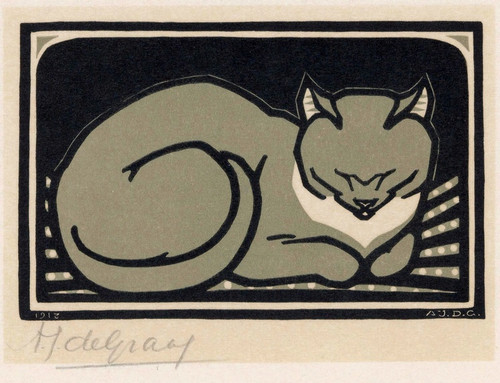 Digital Print - Slapende kat by Julie de Graag Digital Print - Slapende kat by Julie de Graag