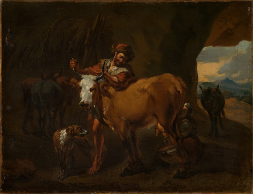 Digital Print - The cow milker by Nicolaes Pietersz. Berchem