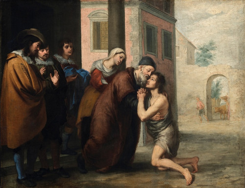 Digital Print - The Return of the Prodigal Son by Bartolom Estebn Murillo