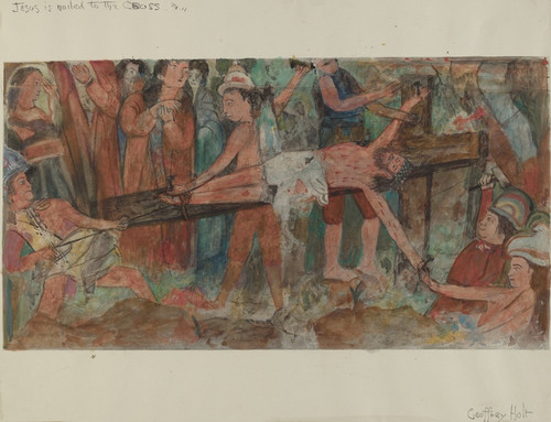 Digital Print - Station of the Cross No. 11 - Jesus is Nailed to the Cross by Geoffrey Holt