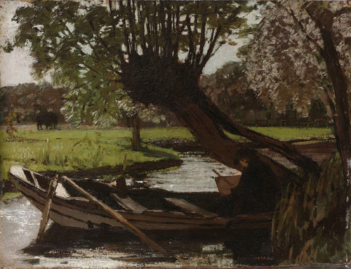 Digital Print - Boat with a Pollard Willow by Matthijs Maris